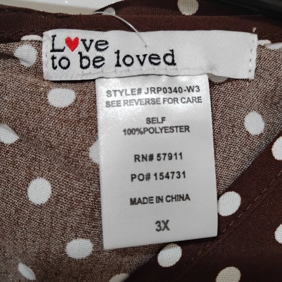 Love to be Loved | Womens Polka Dot Brown Top with Bow | Size 3XL - Picture 5 of 5